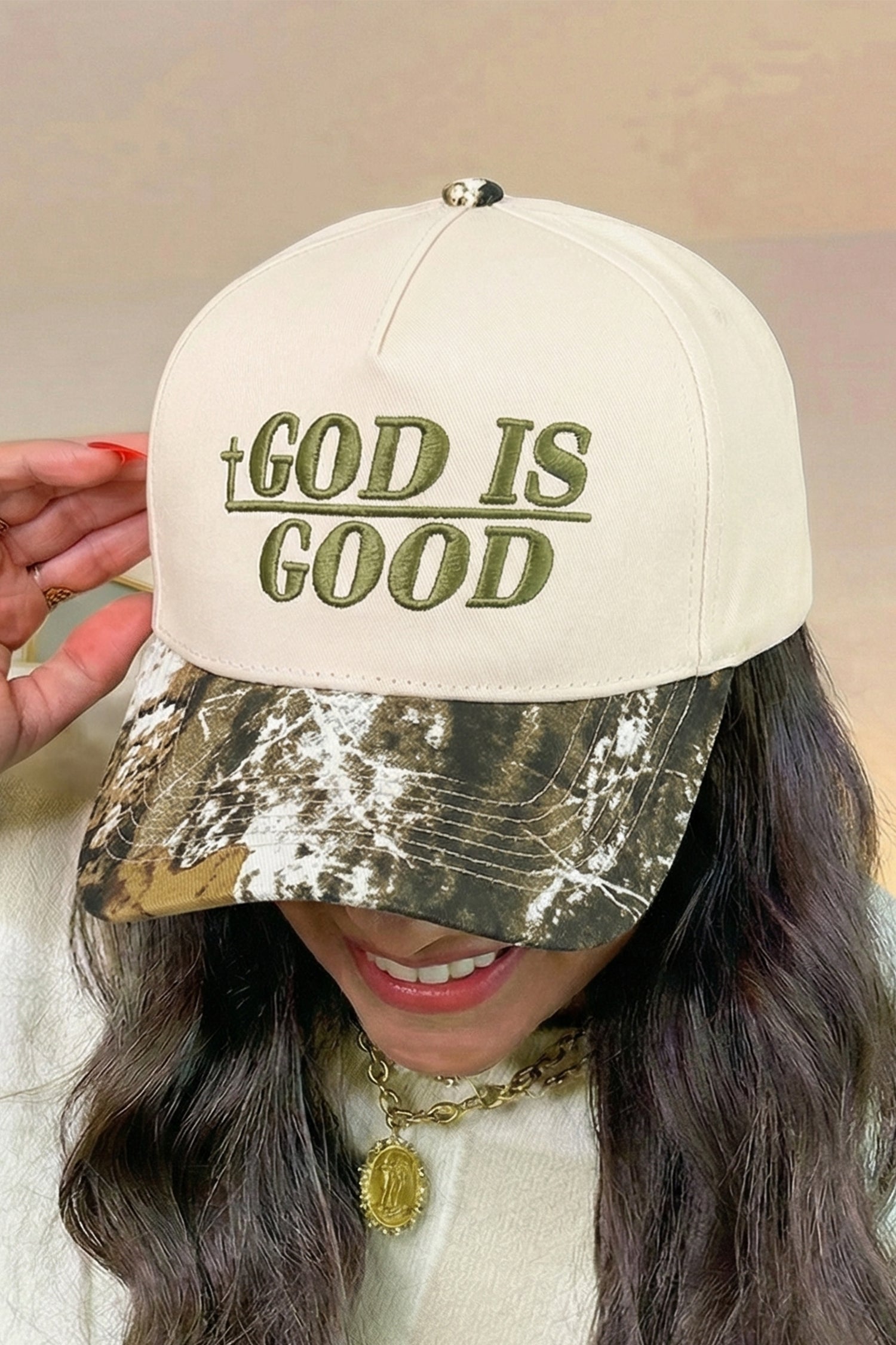 GOD IS GOOD Camo Baseball Hat