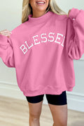 BLESSED Bright Pink Oversize Sweatshirt