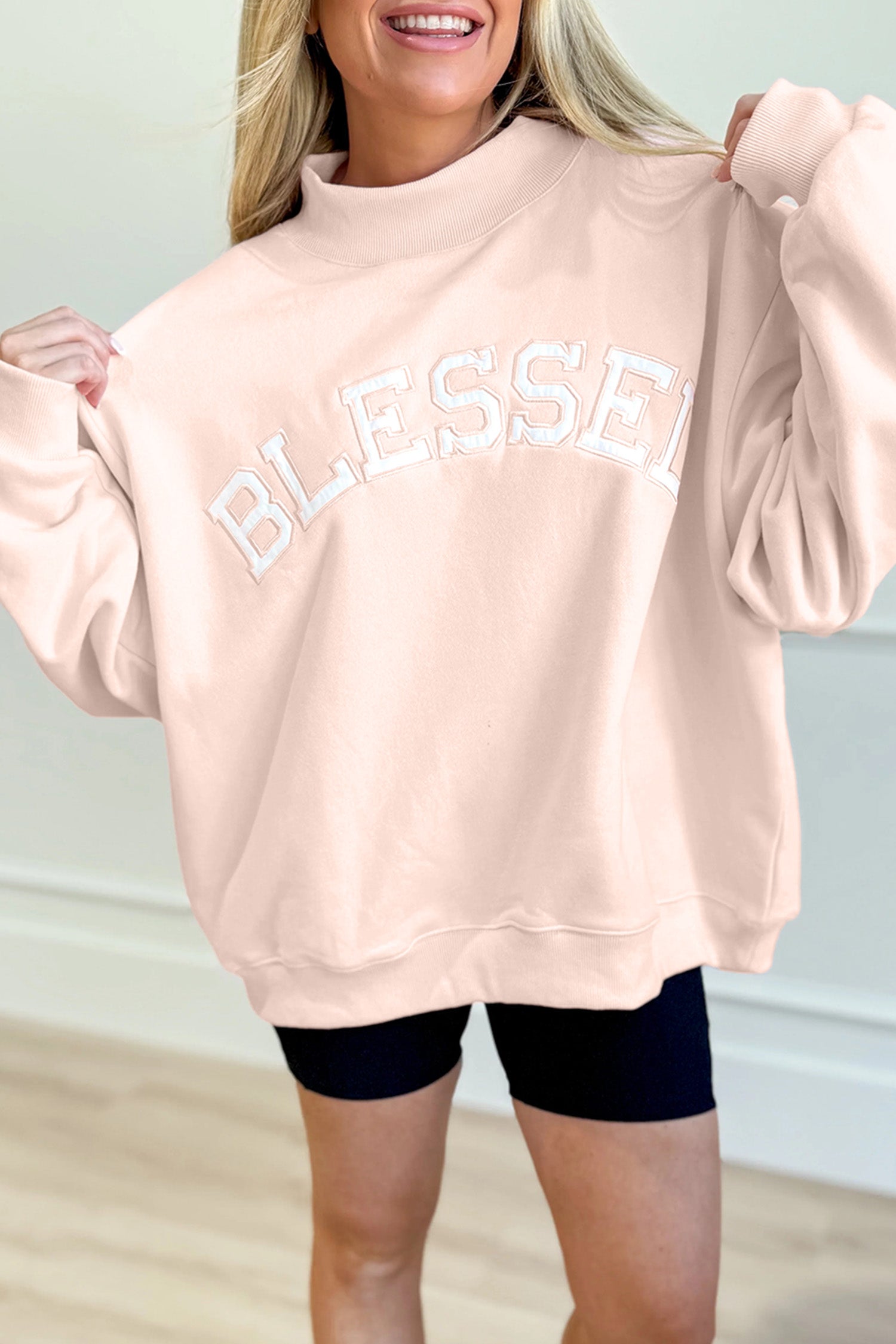 Light Pink BLESSED Oversize Sweatshirt